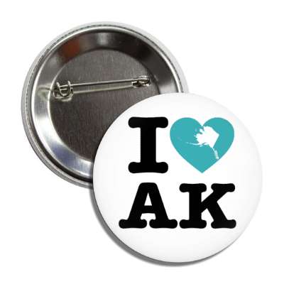 i heart alaska ak state love button
