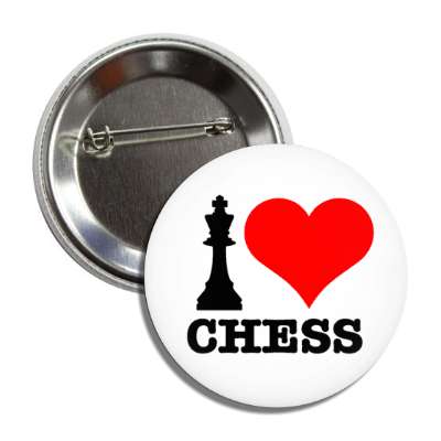 i heart chess king piece love button