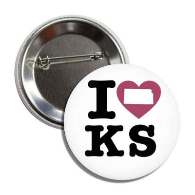 i heart kansas ks state love usa button