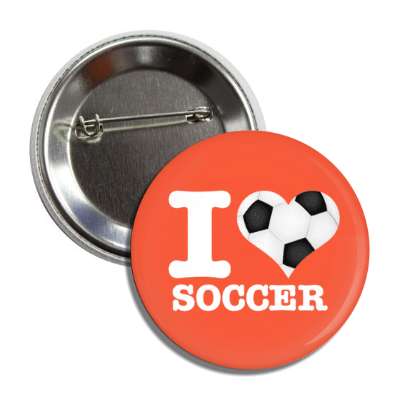 i heart love soccer soccerball heart button