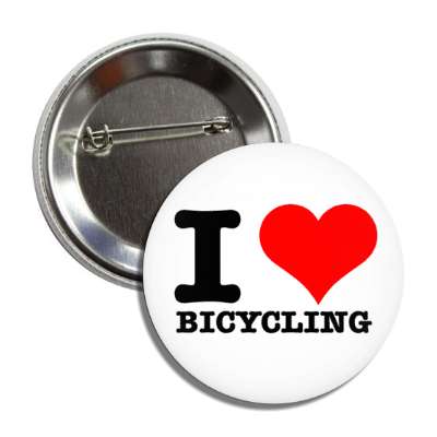 i love bicycling heart button