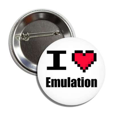 i love emulation pixel heart emu button