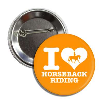 i love horseback riding silhouette heart horse button