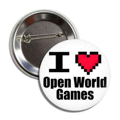 i love open world games pixel heart button