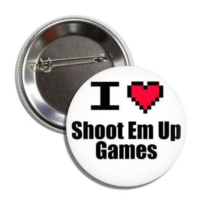i love shoot em up games pixel heart shmup button