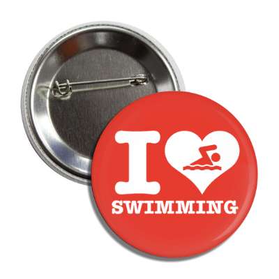 i love swimming heart swimming symbol button