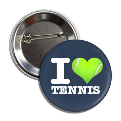 i love tennis heart tennis ball button