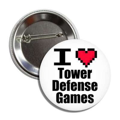 i love tower defense games pixel heart button