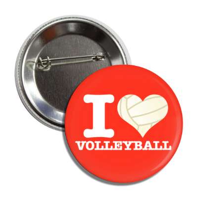 i love volleyball heart button
