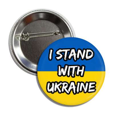 i stand with ukraine flag colors button