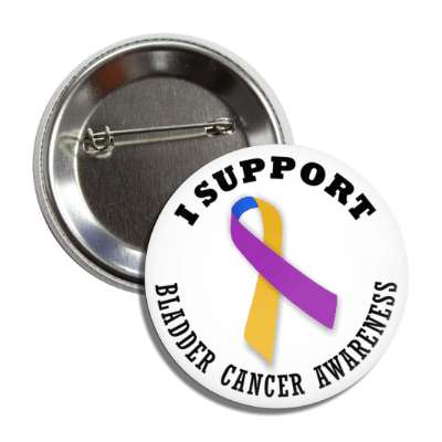 i support bladder cancer awareness purple marigold blue button