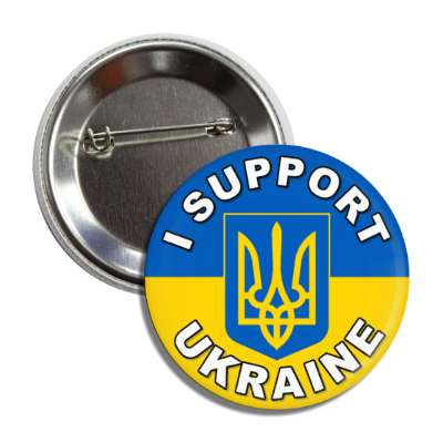 i support ukraine coat of arms peace button