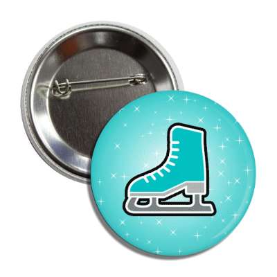 ice skate sparkle teal button