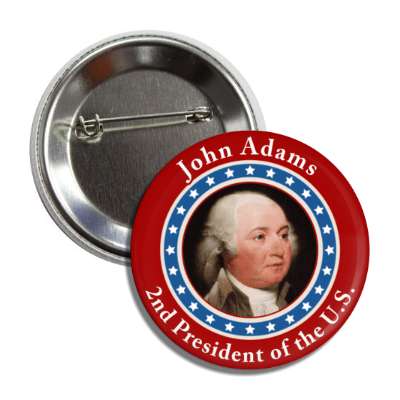 john adams second president of the us button