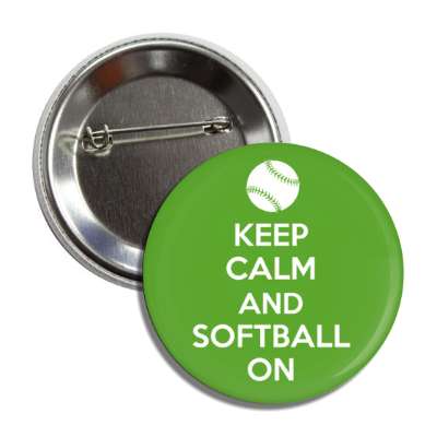 keep calm and softball on button