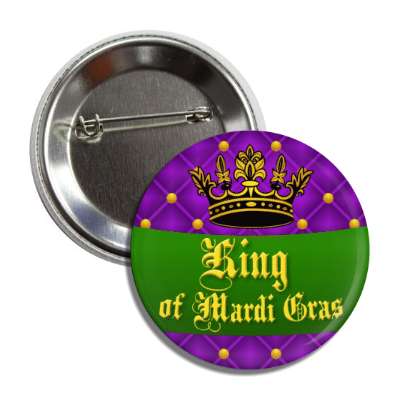 king of mardi gras crown quilted purple button
