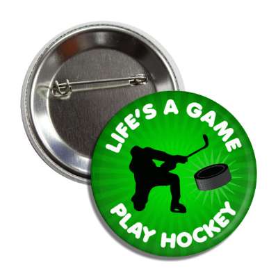 lifes a game play hockey player silhouette puck button