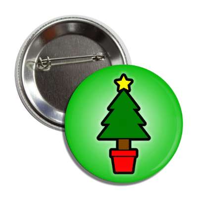 little christmas tree star green button