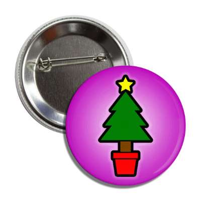 little christmas tree star purple button