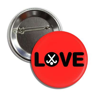 love field hockey crossed sticks ball button