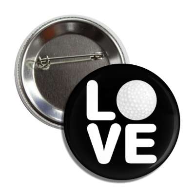 love golf golfball black button