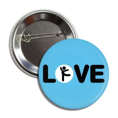 love gymnastics silhouette button