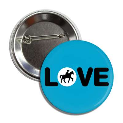 love horseback riding silhouette button