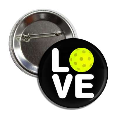 love pickleball black button