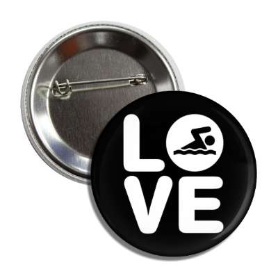 love swimming symbol stacked button