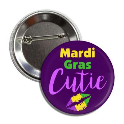 mardi gras cutie lipstick kiss nola button