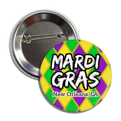 mardi gras new orleans la nola diamond colors button