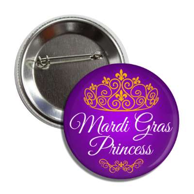 mardi gras princess tiara classy button