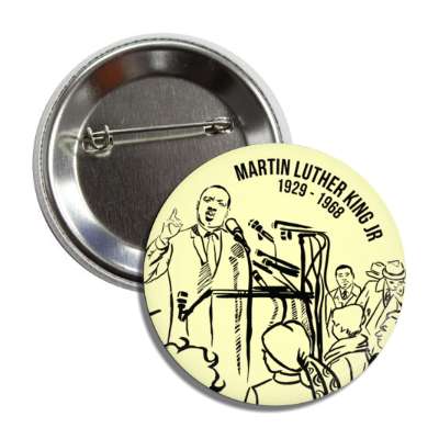 martin luther king jr 1929 to 1968 memorial line art speech button