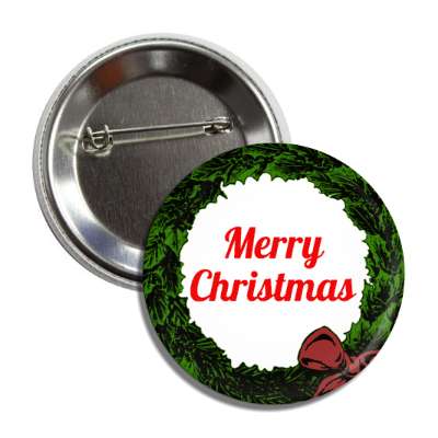 merry christmas wreath border ribbon classic button