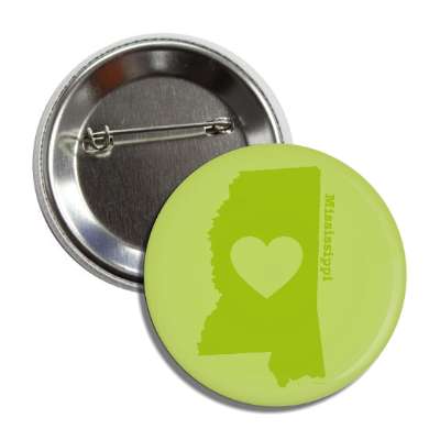 mississippi state heart silhouette button