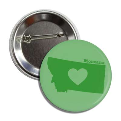 montana state heart silhouette button
