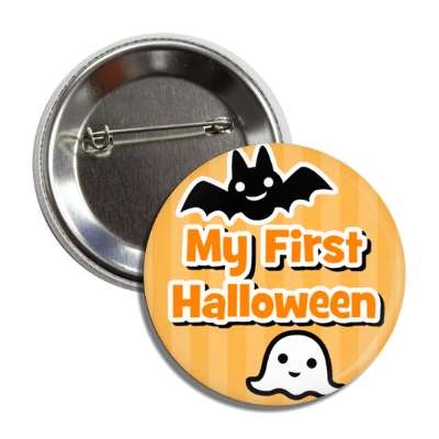 my first halloween cute bat ghost button
