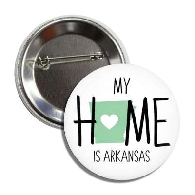 my home is arkansas state shape heart love button