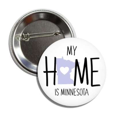 my home is minnesota state shape heart love button