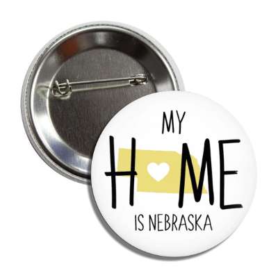 my home is nebraska state shape heart love button