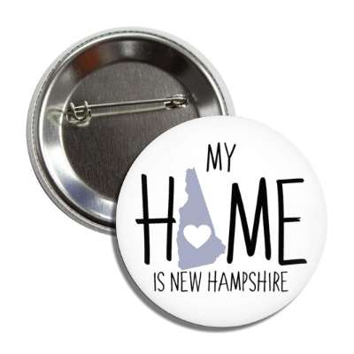 my home is new hampshire state shape heart love button