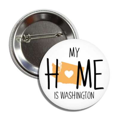 my home is washignton state shape heart love button