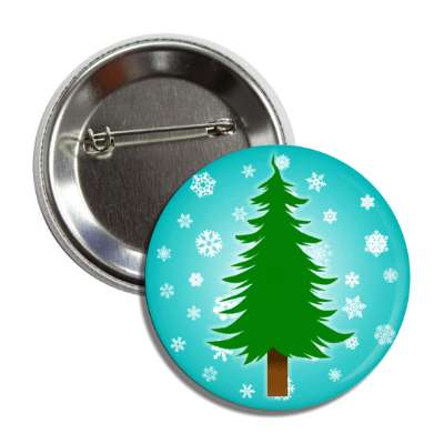 natural christmas tree pine snow flakes aqua button