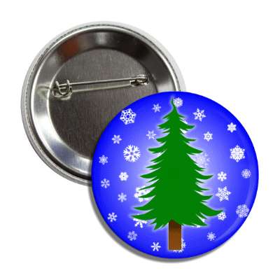 natural christmas tree pine snow flakes blue button