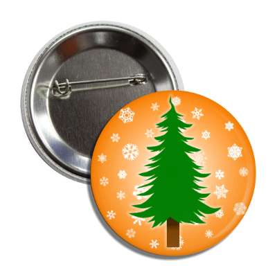 natural christmas tree pine snow flakes orange button