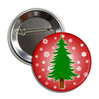 natural christmas tree pine snow flakes red button