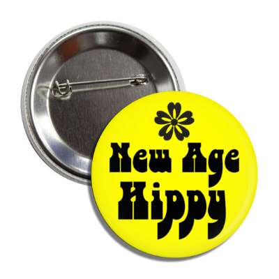 new age hippy flower button