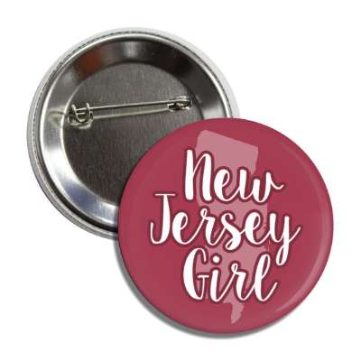new jersey girl us state shape button