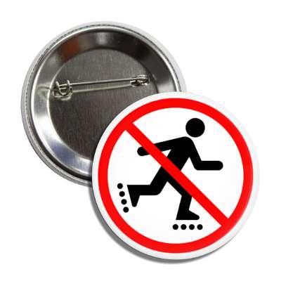 no rollerblading rollerskating symbol red slash button