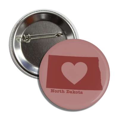 north dakota state heart silhouette button